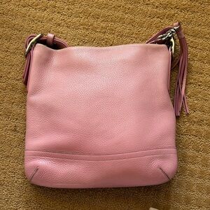 Coach Signature Pink Leather Slim Duffel Shoulder Bag